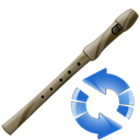 Flute, refresh, Reload, instrument Black icon