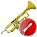 instrument, Trumpet, Close, no, stop, cancel Black icon