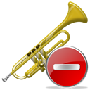 instrument, delete, Trumpet, remove, Del Black icon