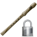 instrument, Lock, security, locked, Flute Black icon