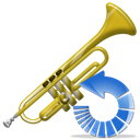 refresh, instrument, Trumpet, Reload Black icon