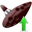 Ascending, Ascend, ocarina up, increase, Up, instrument, ocarina, rise, upload Black icon