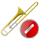Close, cancel, no, instrument, stop, Trombone Black icon