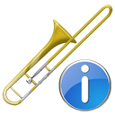 Information, Trombone, about, Info, instrument Black icon