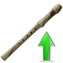 flute up, Ascend, Ascending, Flute, Up, rise, increase, instrument, upload Black icon