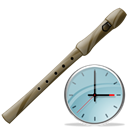 Flute, Clock, history, alarm clock, Alarm, instrument, time Black icon