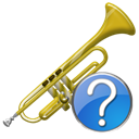 instrument, Trumpet, help Black icon