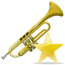 Trumpet, fav, instrument Black icon