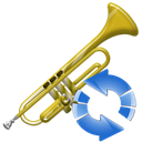 Trumpet, refresh, instrument, Reload Black icon