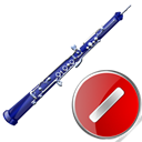 instrument, oboe, no, Close, stop, cancel Black icon