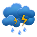 Cloud, thunder, Rain, weezle SteelBlue icon