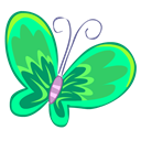 green, butterfly Black icon