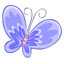 Blue, butterfly Black icon