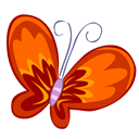 butterfly, red Black icon