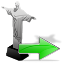 cristoredentor, Arrow, yes, ok, Forward, right, correct, next Black icon