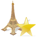 Favourite, bookmark, torreeiffel, star Black icon