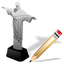 Edit, write, cristoredentor, writing Black icon