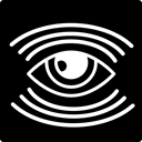 symbol, Observing, security, square, Observation, shapes, surveillance, Observe, Eye, shape Black icon