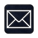 square, jean, denim, Message, Letter, mail, Social, Email, envelop Black icon