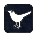 denim, Animal, social network, Social, twitter, bird, square, jean, Sn Black icon