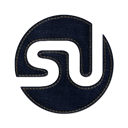 Social, jean, Stumbleupon, denim Black icon