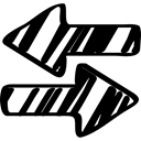 Opposite Arrows, Sketch, Sketched, Left, Right And Left, right, Arrows, Sketched Arrows, Opposite Black icon