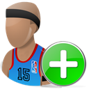 Add, sport, network, plus, nba, Basketball Black icon