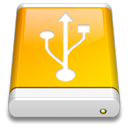 Usb, Classic, drive Orange icon