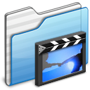 Folder, film, movie, video SkyBlue icon