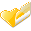 open, Folder, yellow Black icon