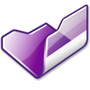 Folder, violet, open Black icon