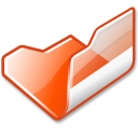 Orange, open, Folder Black icon