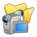 Folder, yellow, video Black icon