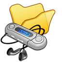 mymusic, Folder, yellow Black icon