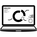 Pie Graphic, graphics, Data, interface, Computer, Laptop, Circular, Data Analytics, Pie chart, Circular Graphic Black icon