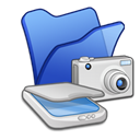 Scanner, Camera, Blue, photography, Folder Black icon