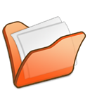 Folder, Orange, my document Black icon