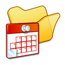 Folder, Scheduled, yellow, task Black icon