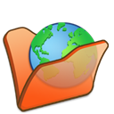 internet, Orange, Folder Black icon