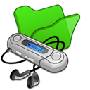 Folder, green, mymusic Black icon