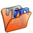 Font, Orange, Folder Black icon