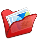 Folder, mypictures, red Black icon