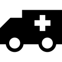 medical, Transports, Transportations, symbol, transportation, transport, Essentials, Ambulance, Left Black icon