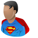 hero, Superman, Cartoon Black icon