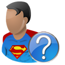 help, Superman, Cartoon, hero Black icon