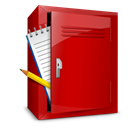 locker, Notebook Firebrick icon