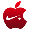 Apple, nike Black icon