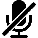 symbol, interface, Mute, Microphone, mic, Slash, silence, Cool Icons, no sound, Audio Black icon