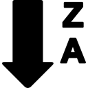 Reverse Alphabetical, Arrow, interface, Alphabet, Alphabetical, Down Arrows, Alphabetically, down arrow, reverse, sort Black icon