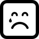 emoticons, square, falling, interface, Teardrop, Emoticons Square, Crying, Emoticon, Cry, tear Black icon